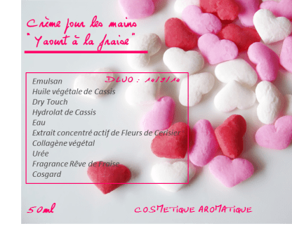 Crème pour les mains Yaourt à la fraise